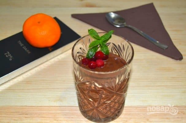 Chocolate mousse with coffee