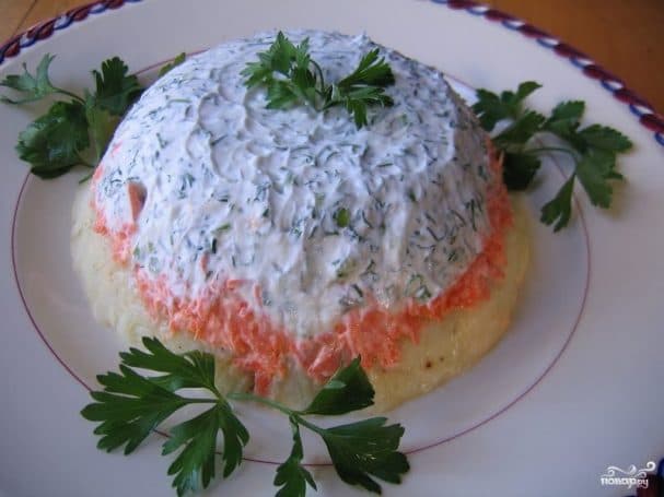Layered potato salad