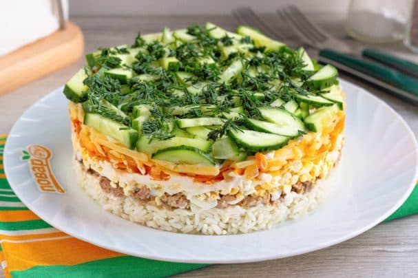 Layered salad "Forest Riddle"