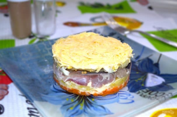 Layered herring salad