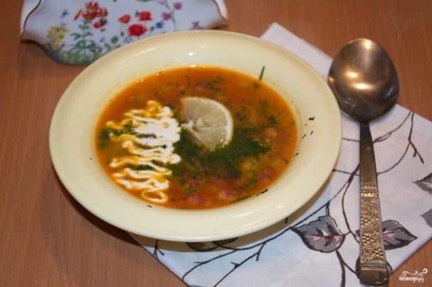 Solyanka with potatoes