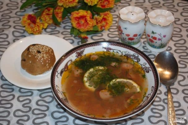 Assorted solyanka with sausage