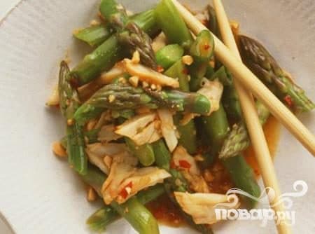 Шпінат з мясам краба
