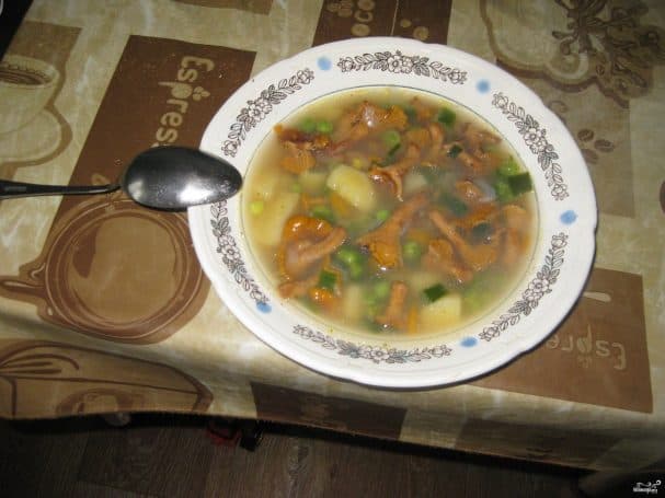 Chanterelle mushroom soup