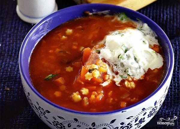 Italian soup with small pasta