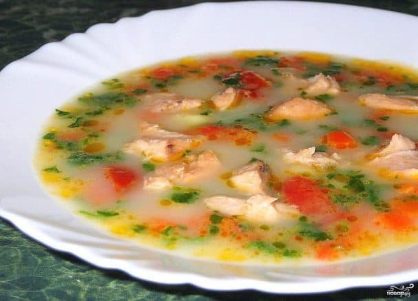 Trout soup with cream