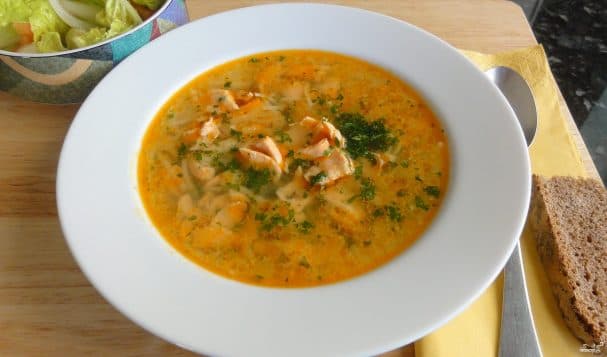 Pink salmon soup