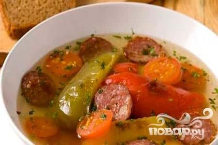 Суп із перцем із ковбасою