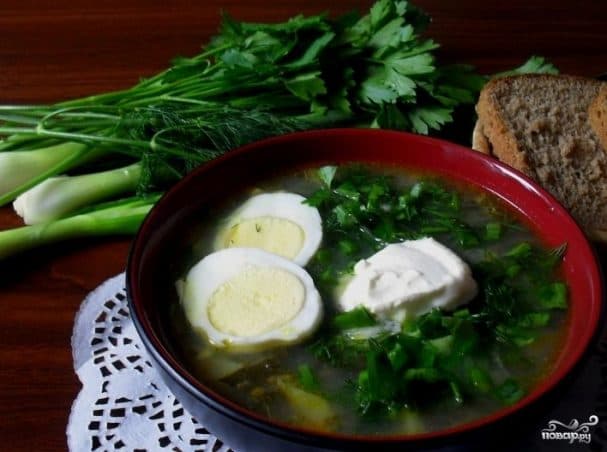 Суп из щавеля с мясом
