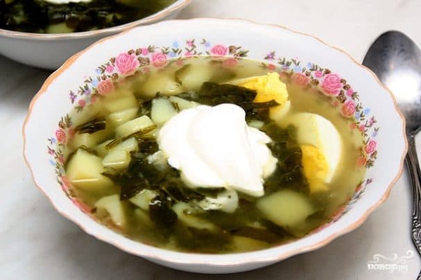 Sorrel soup in a multicooker