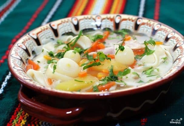 Chicken soup with homemade noodles