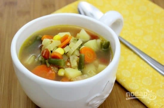 Vegetable broth soup