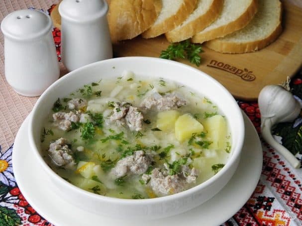 Суп з фрикадельками (лінивий)