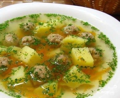 Meatball soup in a multicooker