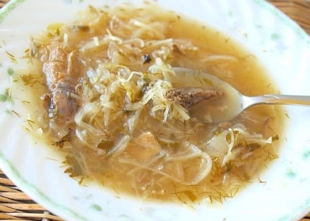 Суп с говядиной и капустой