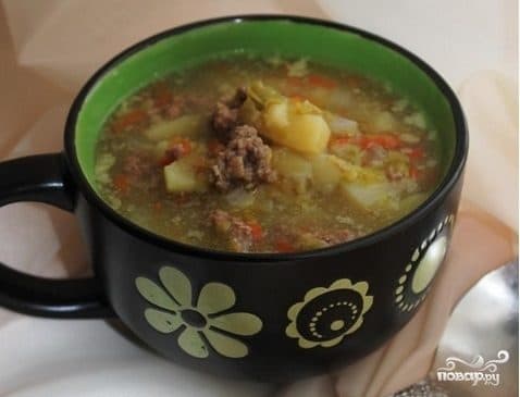 Beef meatball soup