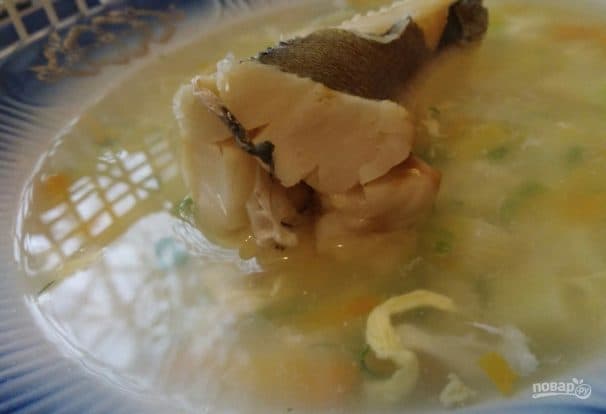 Суп с хеком и яйцом