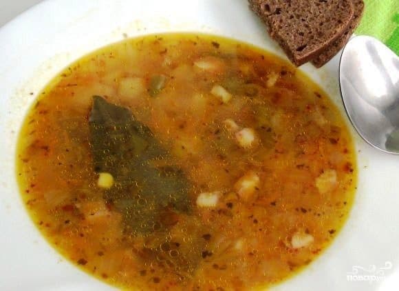 Soup with smoked meat