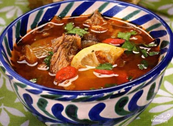Soup with smoked pork ribs