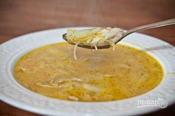 Soup with chicken legs