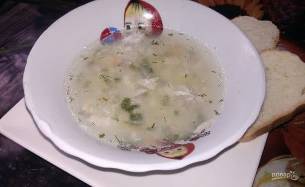 Суп із пшоном і яйцем