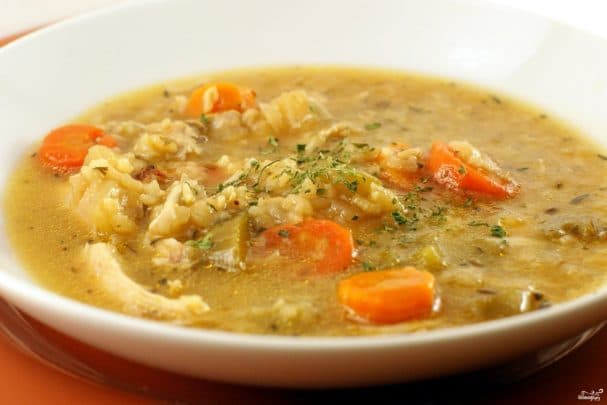 Rice soup in a multicooker