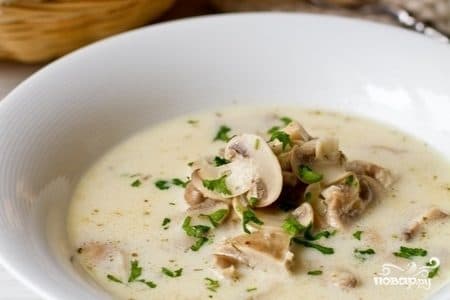 Суп с шампиньонами и курицей