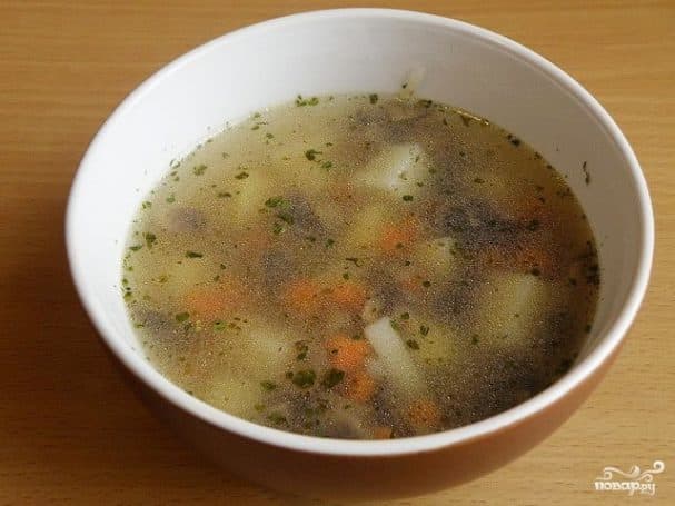 Суп с шампиньонами в мультиварке