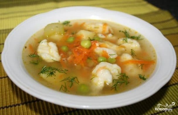 Суп з сирними клецьками