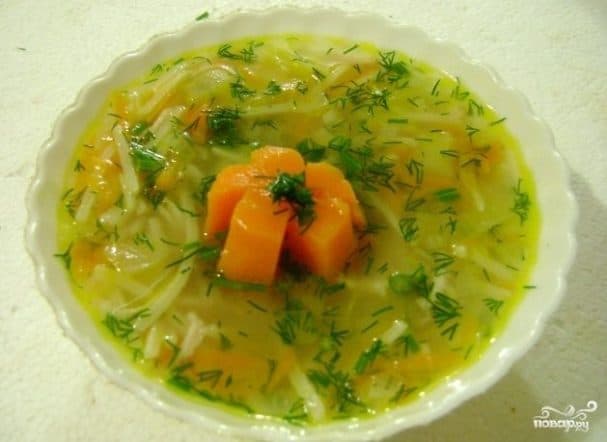 Soup with noodles in a multicooker