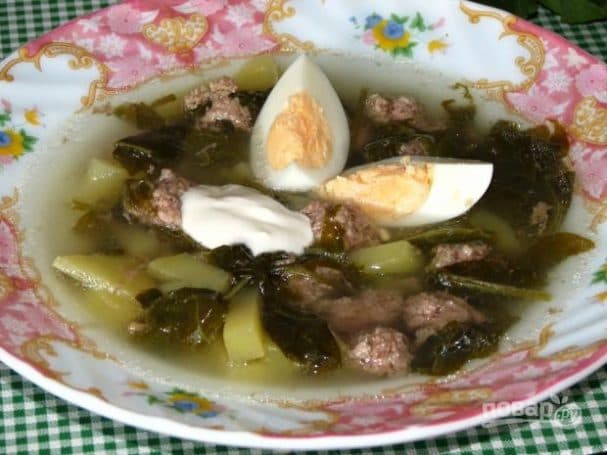 Sorrel soup in a multicooker