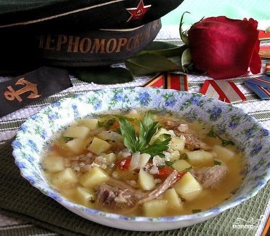 Суп з сьвінінай і грэчкай