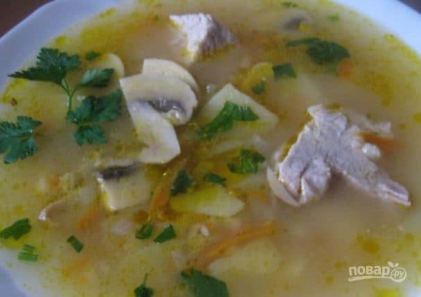 Pork and mushroom soup