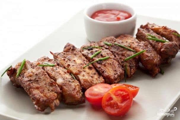 Pork ribs in the microwave