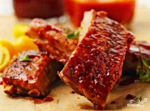 Pork ribs in beer