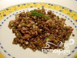 Warm lentil salad