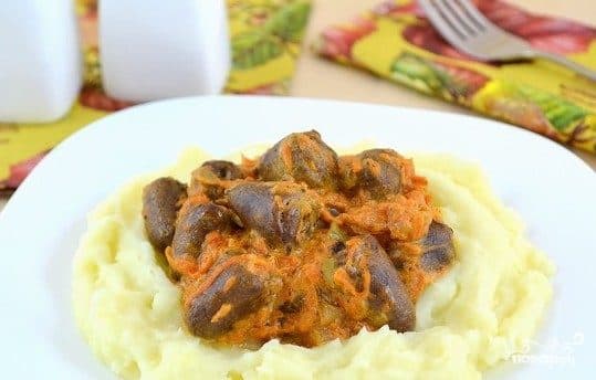 Braised chicken hearts