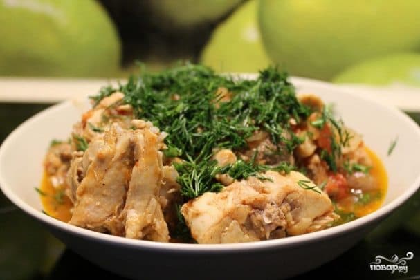 Rabbit stewed in a multicooker