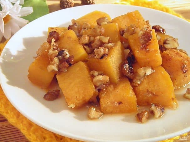 Тыква с сахаром в духовке