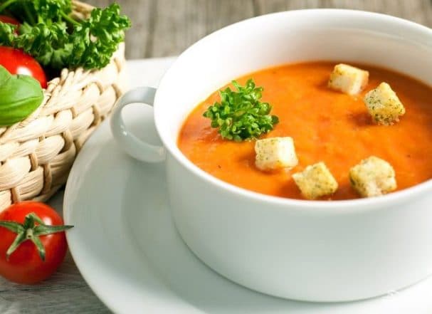 Pumpkin puree soup with cheese