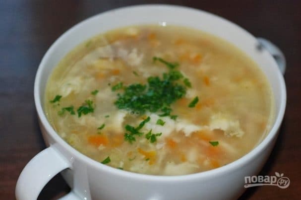 Fish soup with whipped egg