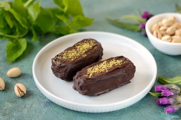 Vegan glazed curd cheese treats
