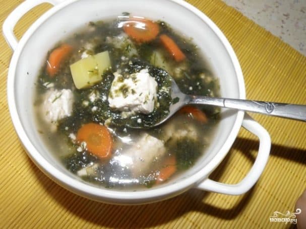 Vegetarian fish soup with nori