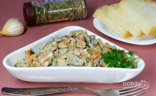Вешенки со сметаной