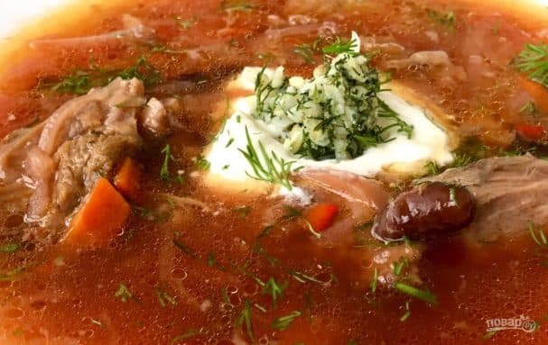 Delicious homemade borscht
