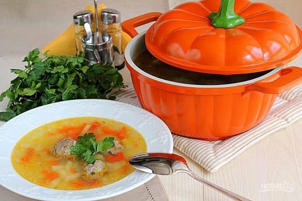 Вкусный суп с фрикадельками
