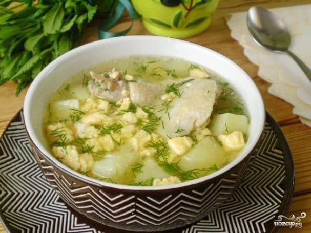 Яечны суп з курыцай