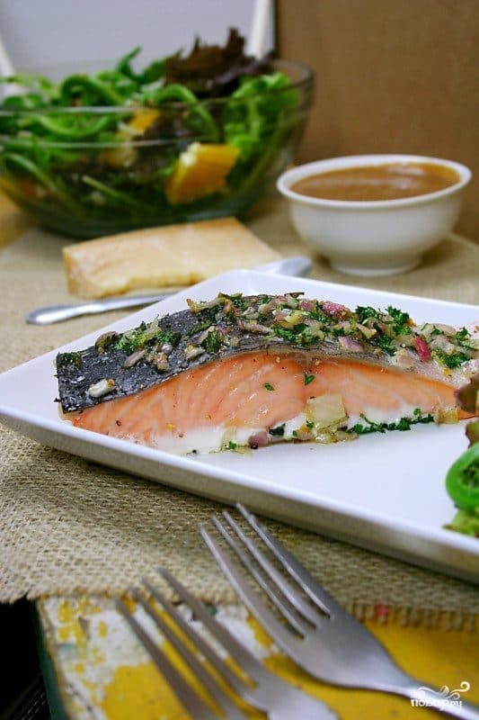 Baked salmon fillet