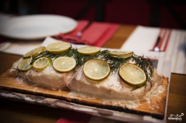 Baked sea bass fillet