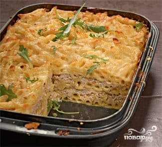 Запеканка из макарон с мясом